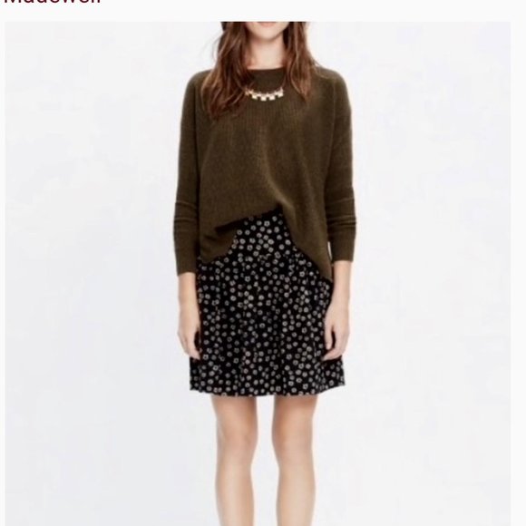 Madewell Black Floral Skyline in Stencil Blossom Silk Skirt - Picture 2 of 8